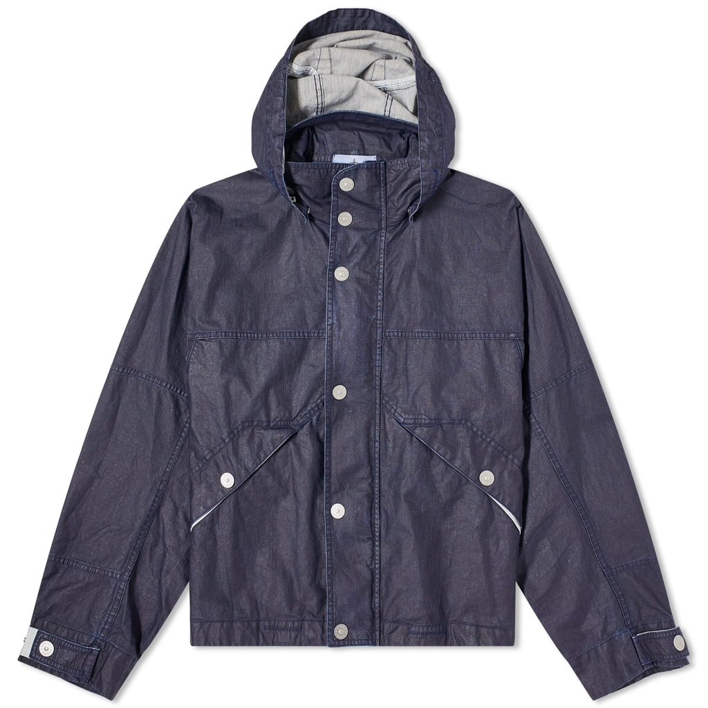 Stone Island Men's Marina Raw Linen Jacket Royal Blue